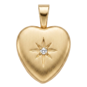Heart Locket With Diamond Pendant For Necklace