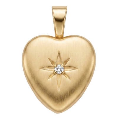 Heart Locket With Diamond Pendant For Necklace