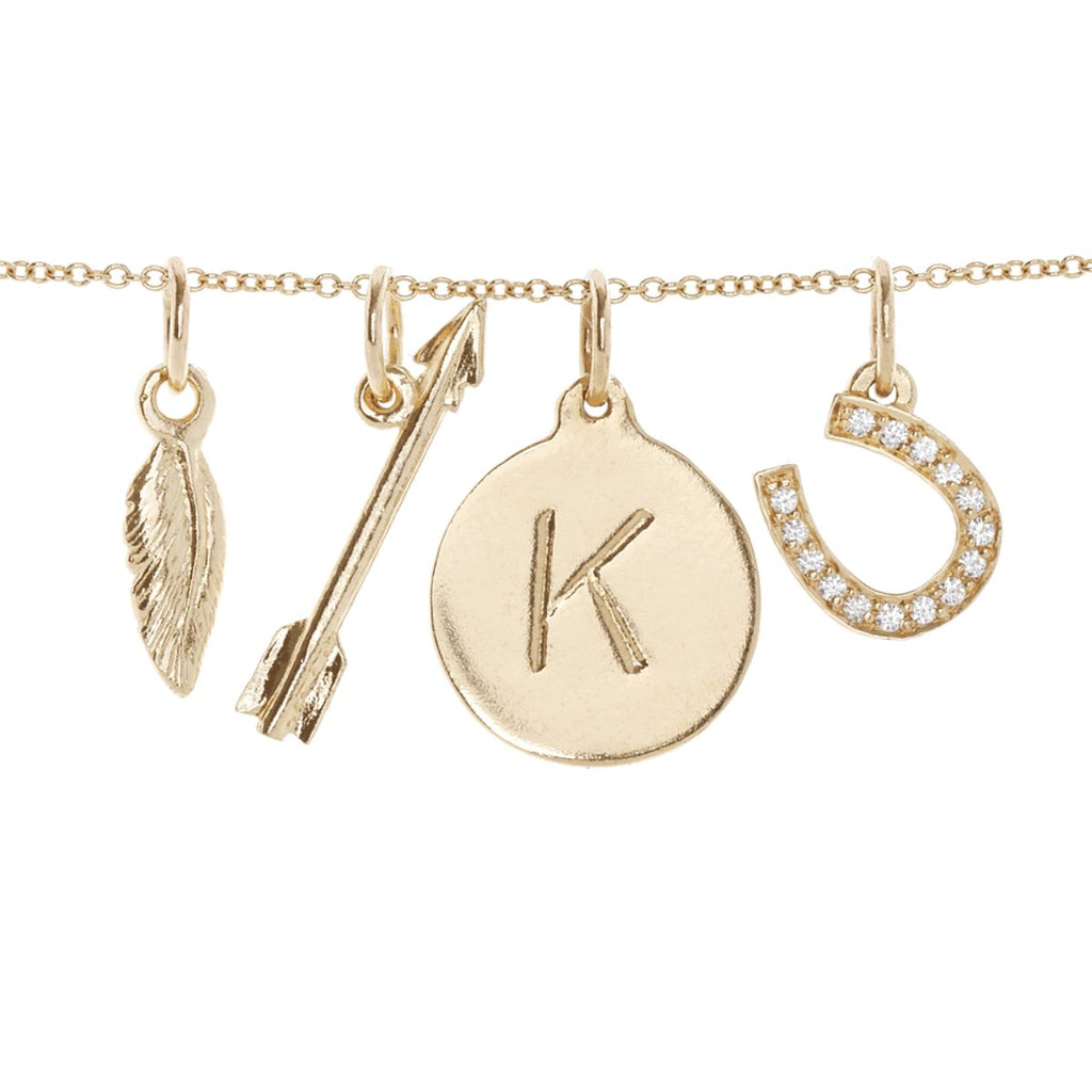 Horseshoe Mini Charm Pavé Diamonds Jewelry Helen Ficalora 14k Yellow Gold For Necklaces And Bracelets
