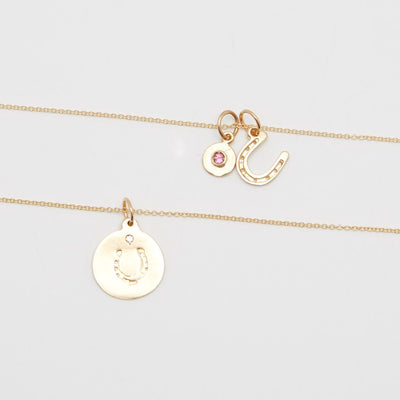 Horseshoe Disk Charm Jewelry Helen Ficalora 14k Yellow Gold