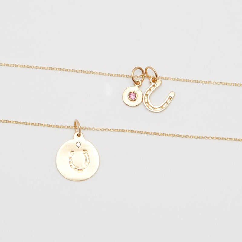 Horseshoe Disk Charm Jewelry Helen Ficalora 14k Yellow Gold