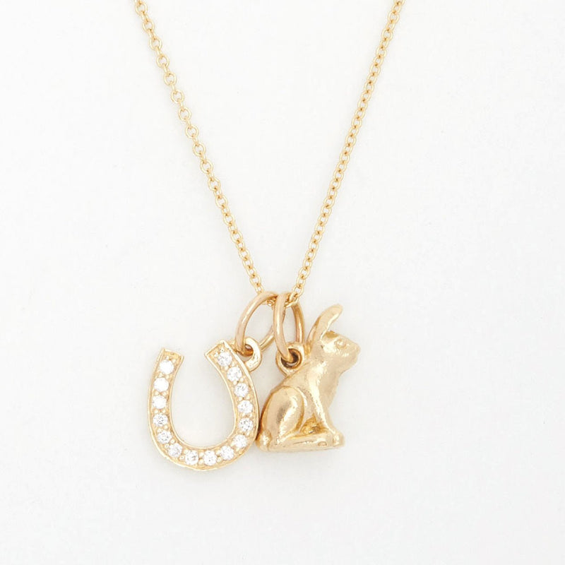 Horseshoe Mini Charm Pavé Diamonds Jewelry Helen Ficalora 14k Yellow Gold For Necklaces And Bracelets