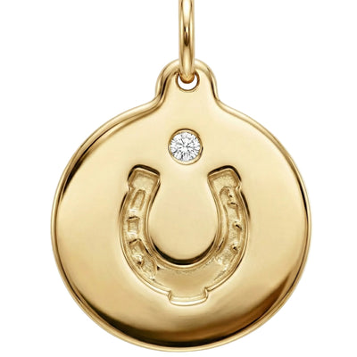Horseshoe Disk Charm with Diamond