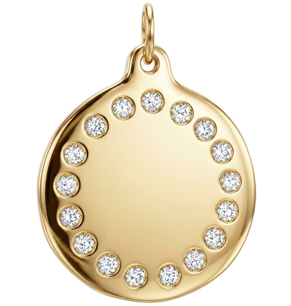 Large Eternity Disk Charm Pave Diamonds