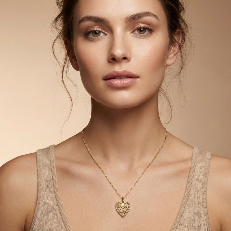 Large Filigree Heart Charm