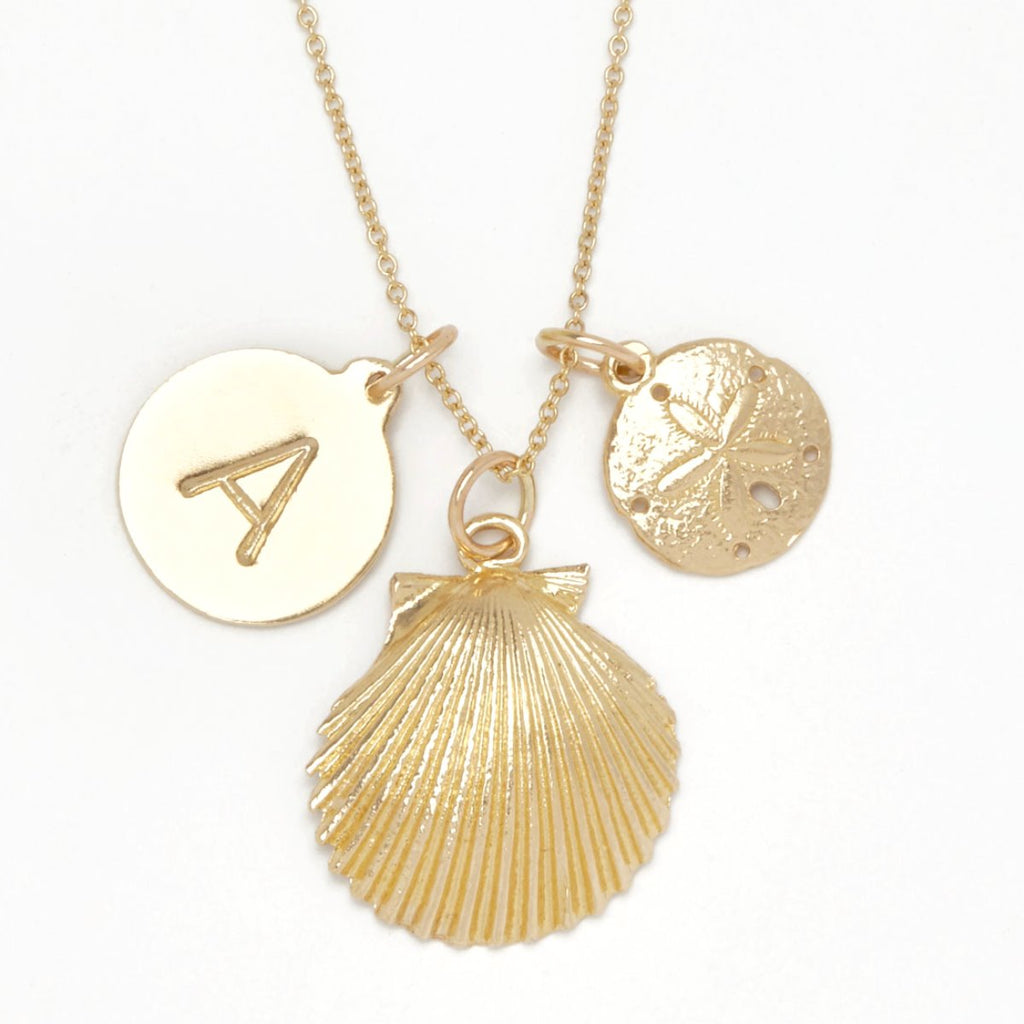 Large Scallop Shell Charm Jewelry Helen Ficalora 14k Yellow Gold