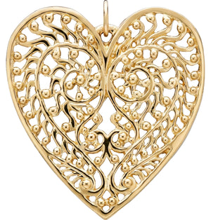 Large Filigree Heart Charm