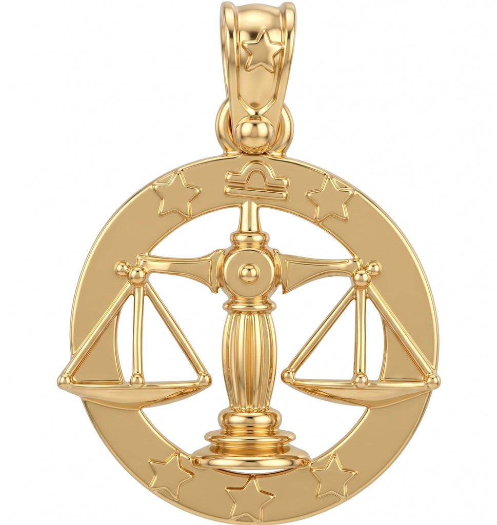 Libra Zodiac Charm 14k Gold