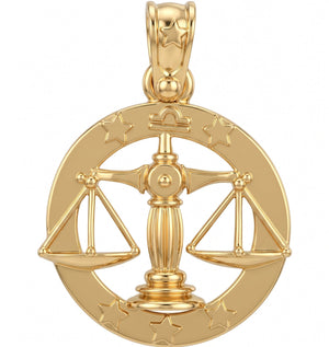 Libra Zodiac Charm 14k Gold