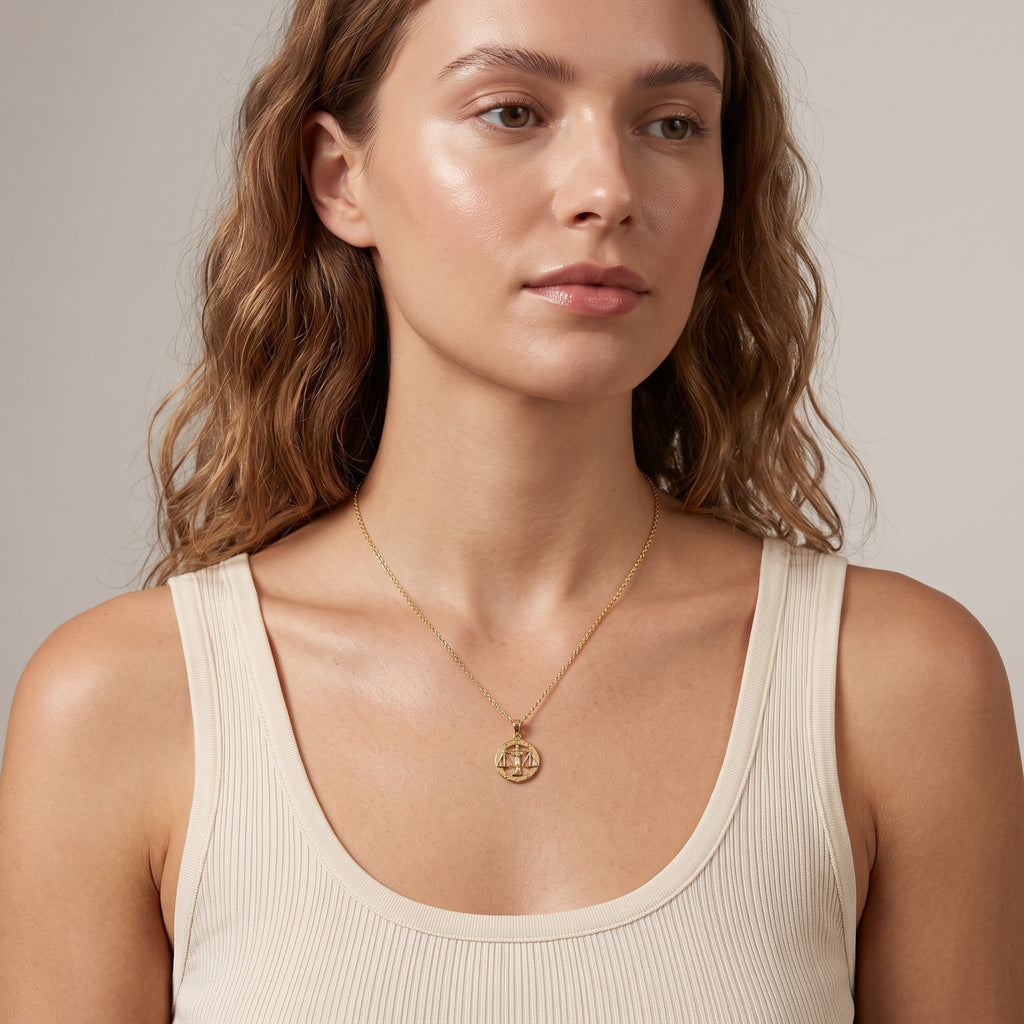 Libra Zodiac Charm 14k Gold