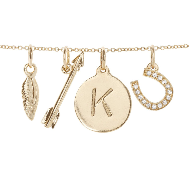 Medium Feather Mini Charm Jewelry Helen Ficalora 14k Yellow Gold