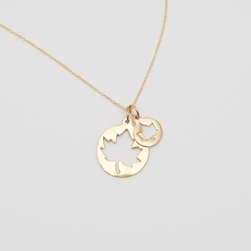 Medium Maple Leaf Cutout Charm Jewelry Helen Ficalora 14k Yellow Gold
