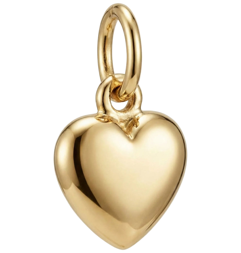 Gold heart-shaped pendant on a white background