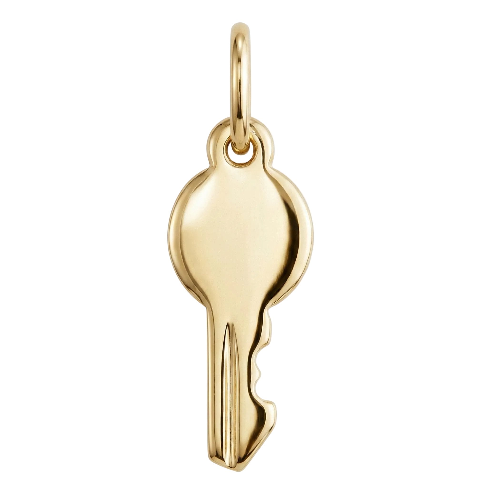 Mini Key Charm Solid 14k Gold Modern Key Charm |