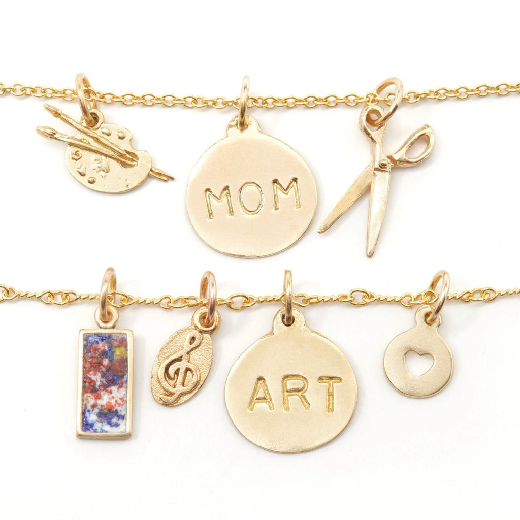 Helen Ficalora 14k Gold "Mom" Pendant for Necklaces & Bracelets 