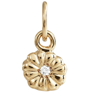 Montauk Daisy Flower Mini Charm With Diamond