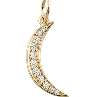Crescent Moon Mini Charm Pavé Diamonds