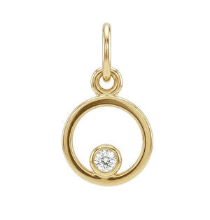 Open Circle Charm With Diamond