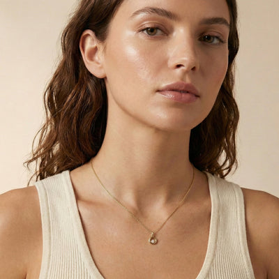 Open Circle Charm With Diamond