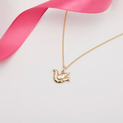 Pave Dove Mini Charm Jewelry Helen Ficalora 14k Yellow Gold