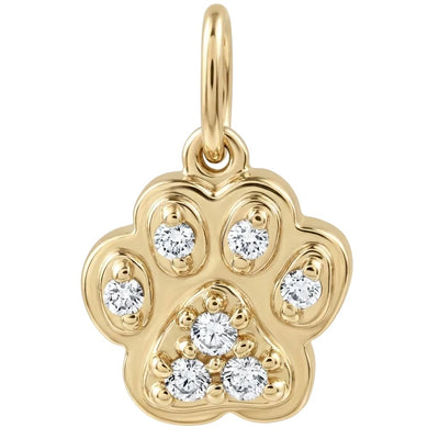 Paw Print Mini Charm Pavé Diamonds