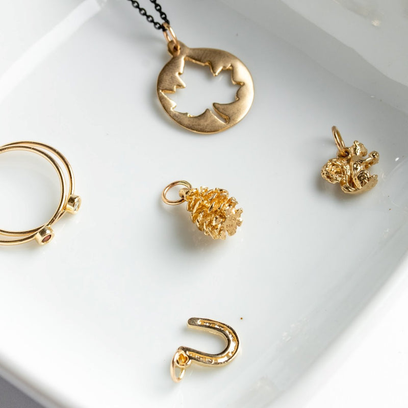 Pinecone Mini Charm Jewelry Helen Ficalora 14k Yellow Gold