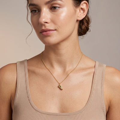 Running Shoe Charm 14k Gold On Model