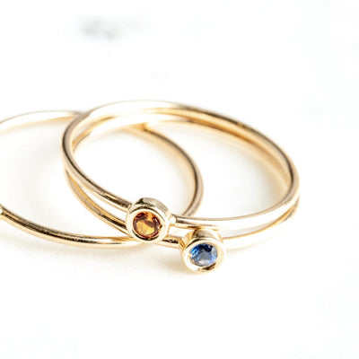 Birth Jewel Stacking Ring With Sapphire Jewelry Helen Ficalora 14k Yellow Gold 5