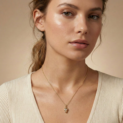 Skull Mini Charm With Diamonds