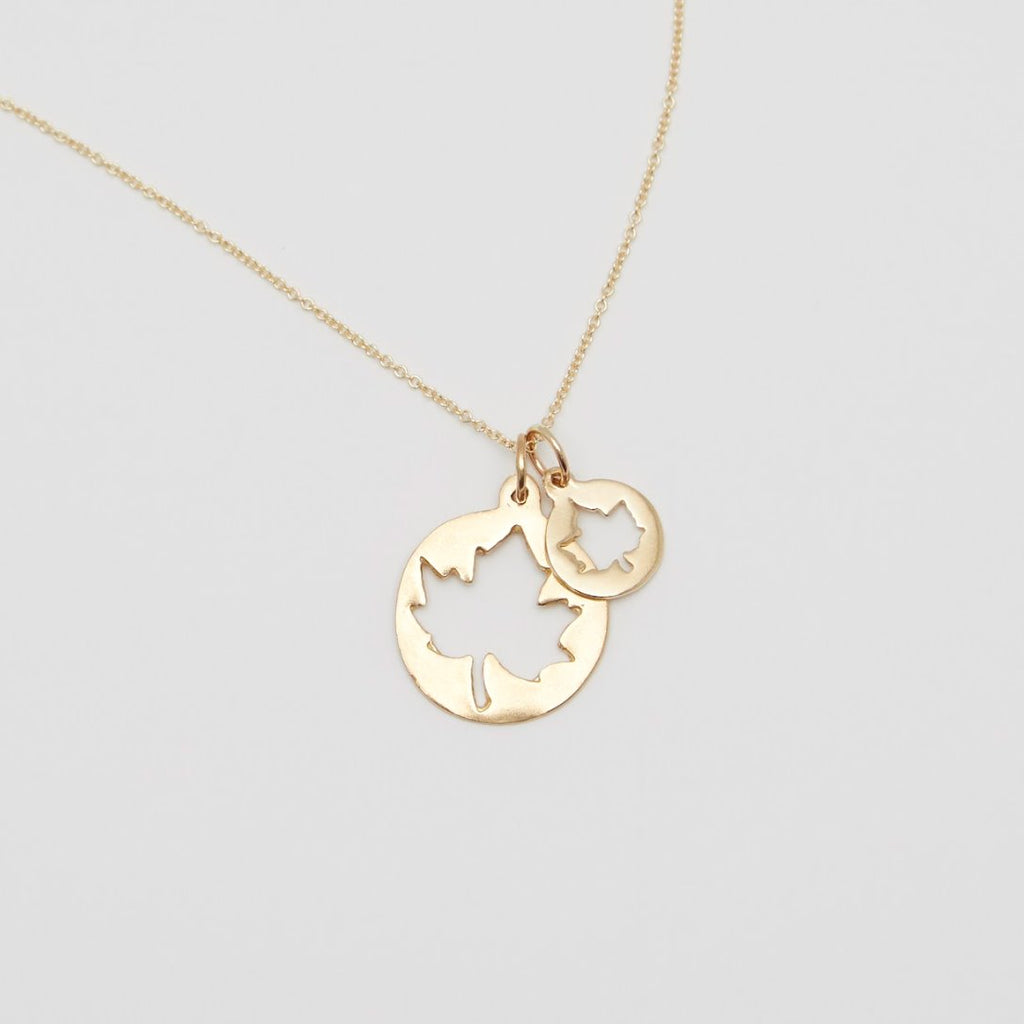 Small Maple Leaf Cutout Charm Jewelry Helen Ficalora 14k Yellow Gold