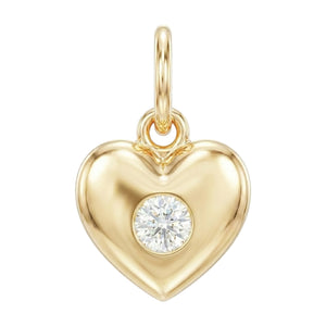 Small Heart Mini Charm With Diamond
