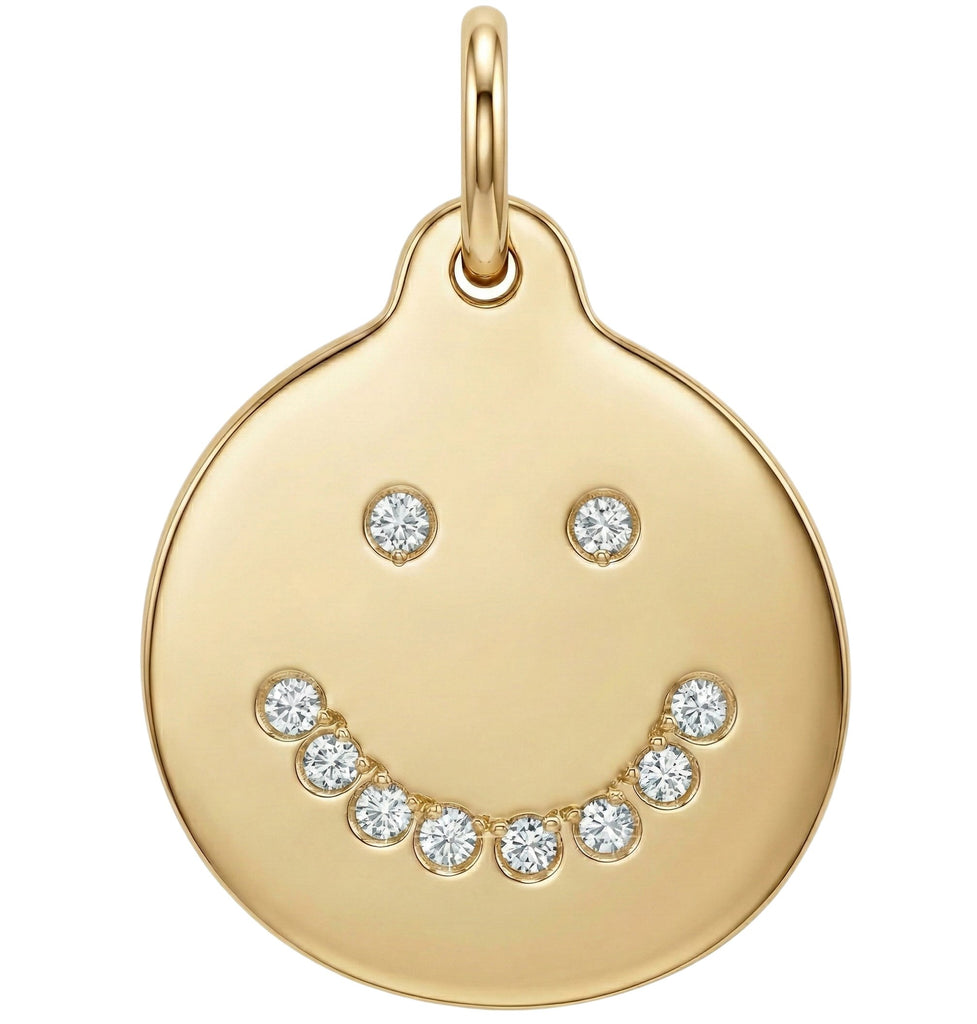 Smile Disk Charm Pavé Diamonds