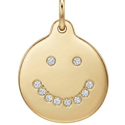 Smile Disk Charm Pavé Diamonds