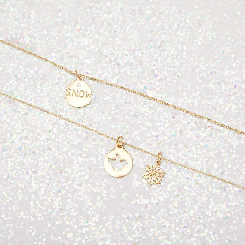 Snow Disk Charm With Diamond Jewelry Helen Ficalora 14k Yellow Gold For Necklaces And Bracelets