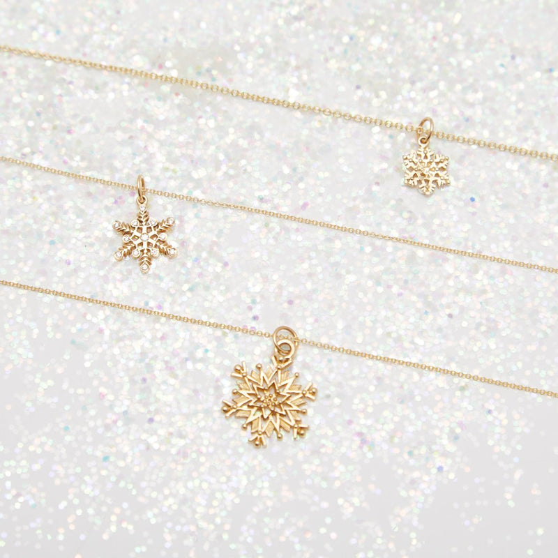 Helen Ficalora 14k Gold Diamond Snowflake Pendant for Bracelets & Necklaces