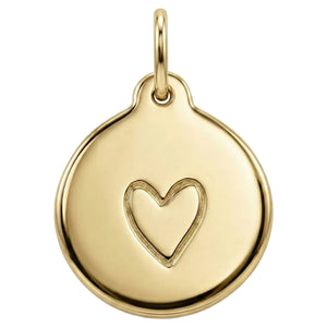 Stamped Heart Disk Charm