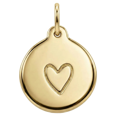 Stamped Heart Disk Charm