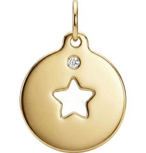 Star Cutout Charm with Diamond