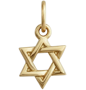 Star of David Mini Charm 14k Yellow Gold Necklace Pendant