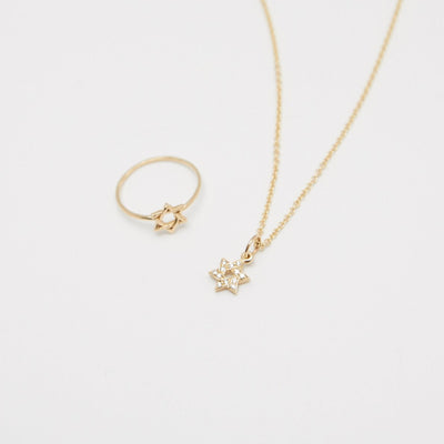 Star of David Mini Charm Pavé Diamonds Jewelry Helen Ficalora 14k Yellow Gold For Necklaces And Bracelets