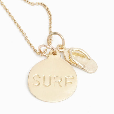 "Surf" Disk Charm Jewelry Helen Ficalora 14k Yellow Gold For Necklaces And Bracelets