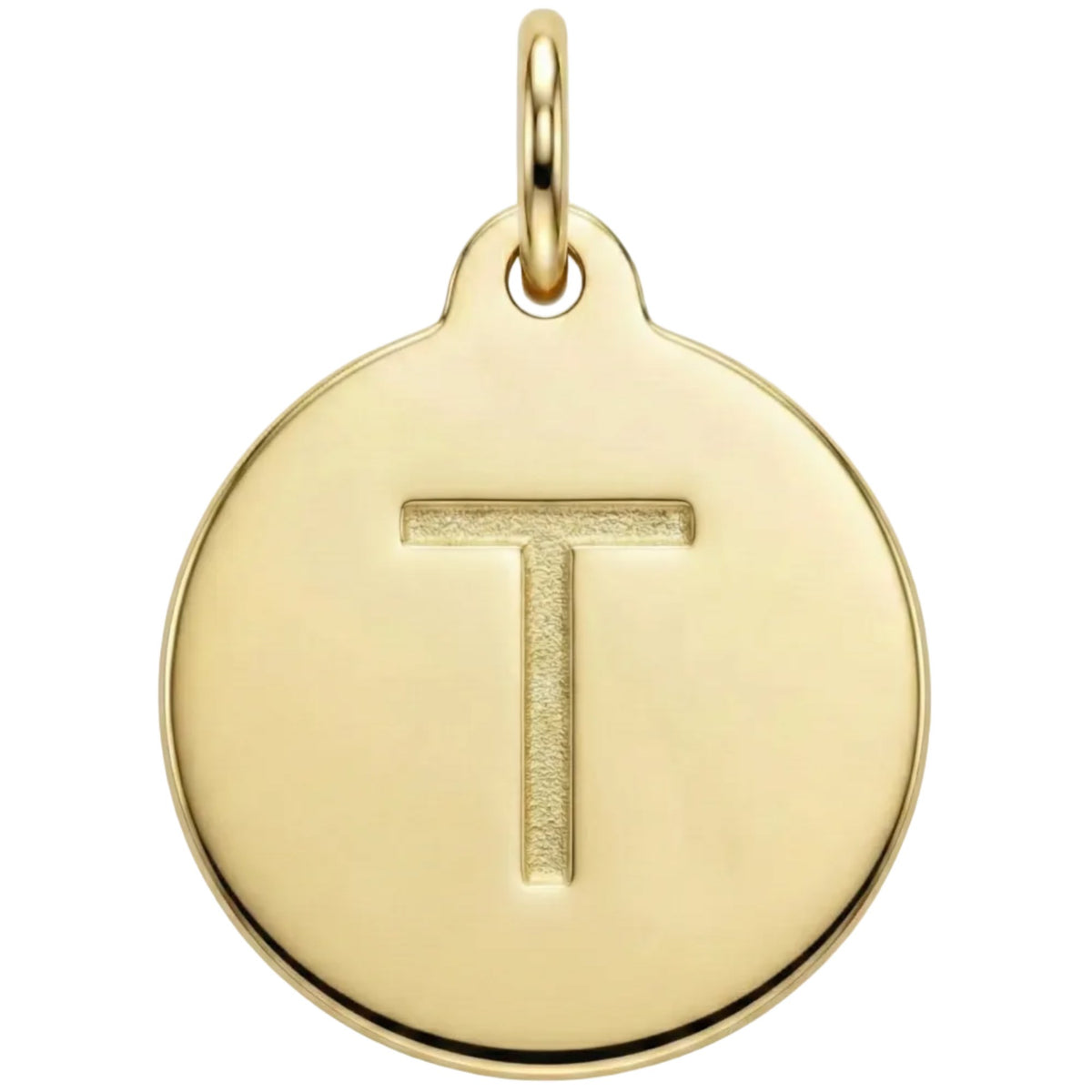 14k Gold Initial Necklace Letter T | Solid Gold Pendant – Helen Ficalora