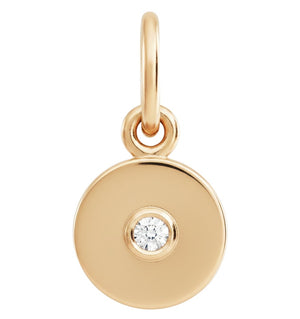 Tiny Disk Charm With Diamond