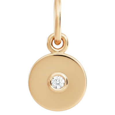 Tiny Disk Charm With Diamond