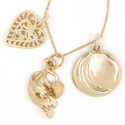 Turning Leaf Pendant Charm Jewelry Helen Ficalora 14k Yellow Gold