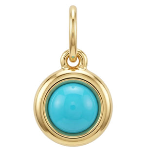 Birthstone Cabochon Charm With Turquoise