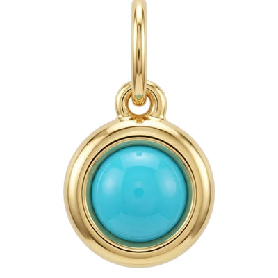 Birthstone Cabochon Charm With Turquoise
