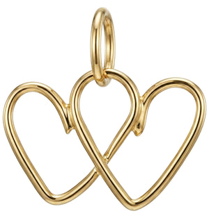 Wire Double Heart Mini Charm