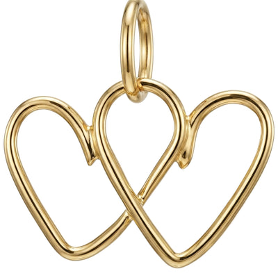 Wire Double Heart Mini Charm