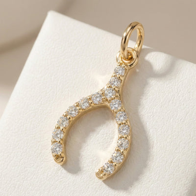 Wishbone Mini Charm Pave Diamonds